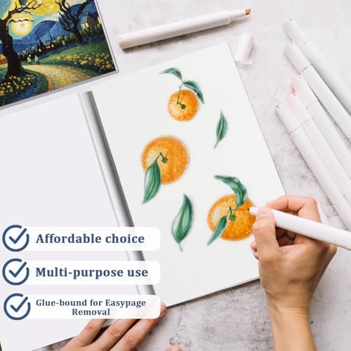 Tlenpo 8.5 x 5.5 Marker Paper Pad 100 Sheets, Bleedproof Sketchbook for Alcohol Markers, 120gsm/73lb Art Sketch Pad Paper Painting Coloring Paper for Drawing & Coloring