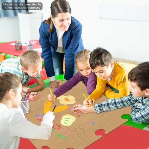 8.5x8.9'' Large Kraft Blank Puzzle Pieces Oversize Puzzles(80Pcs Kraft)