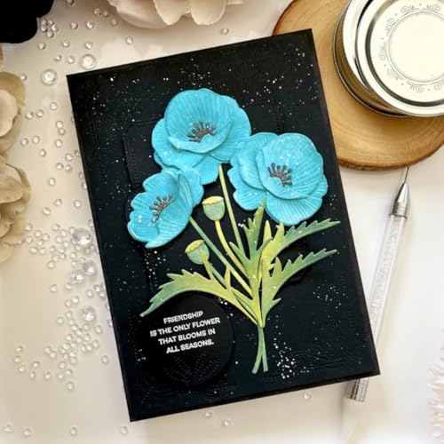 Scrapbooking Die-Cuts, Layer Frame Net Set Metal Cutting Dies for Card Making, Paper Craft Template, Background Embossing Stencils, DIY Album Décor (Flower Set D-10.6x14.1cm)