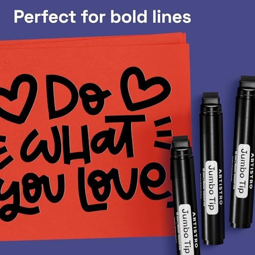 ARTISTRO Black Paint Pens - Jumbo Tips - Set of 5