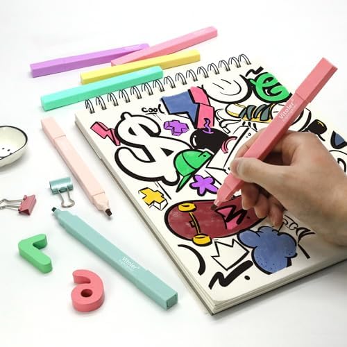 Vitoler Aesthetic Highlighters, Pastel Color, No Bleed, Chisel Tip 10Pcs | assorted color,dry fast,long lasting high for bible study,books,journal,writing,school office