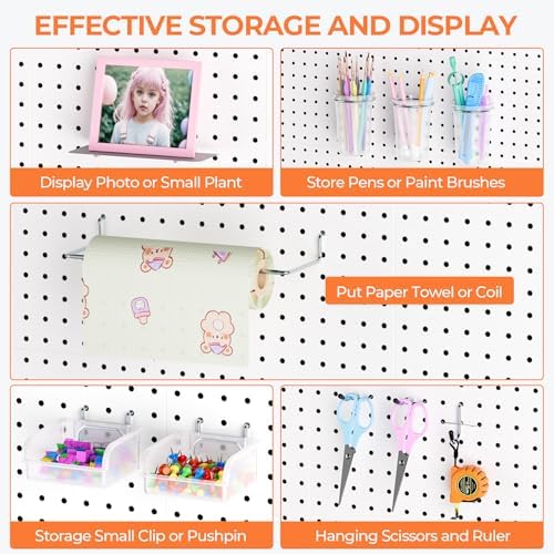 INCLY 90PCS Metal Peg Board Kit with 1/4" Pegboard Accessories