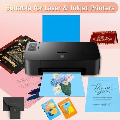 300 Sheets 8.5 x 11 Colored Cardstock, 20 Colors Card Stock Paper