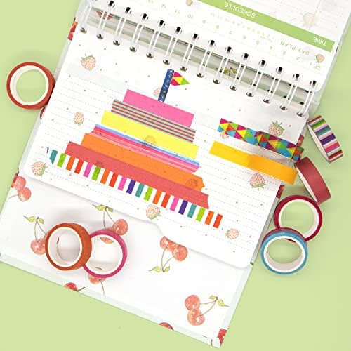 MPOPUUL Ninico 30 Rolls Washi Tape Set - 10mm Wide, Colorful Flower Style Design, Decorative Masking Tape for DIY Craft Scrapbooking Gift Wrapping
