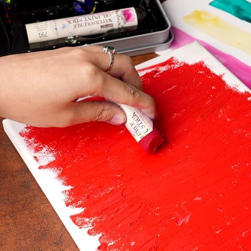 PHOENIX Professional Oil Paint Stick - Set of 24 Colors 37ml Large Soft Water Soluable Oil Pastels, Art Gift Pack Travel Set for Artists, Gift for Painters