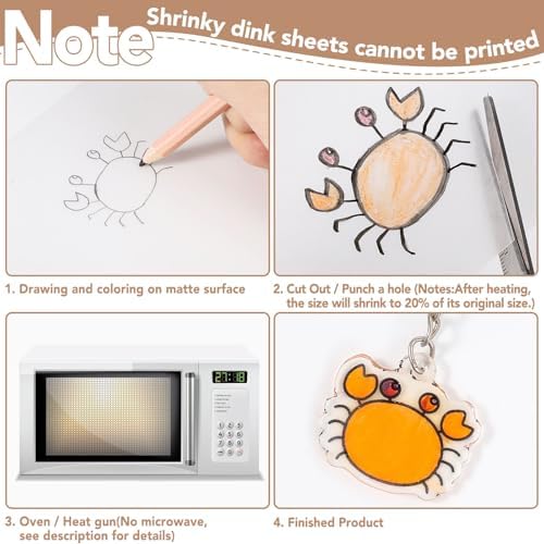 30 Pack Shrink Plastic Sheets for Crafts, 7.9 x 5.7 in