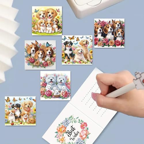 DDGYP 6-Pack Diamond Art Painting Greeting Card Kit - 5.9x11.81Inch