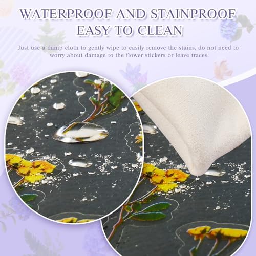 36 SheetsFlower Stickers for Scrapbooking,576 Pcs Self-Adhesive Transparent Flower Stickers Scrapbook Supplies Journaling Stickers for Adult Card Making Letters DIY Water Bottle Cards Decoration