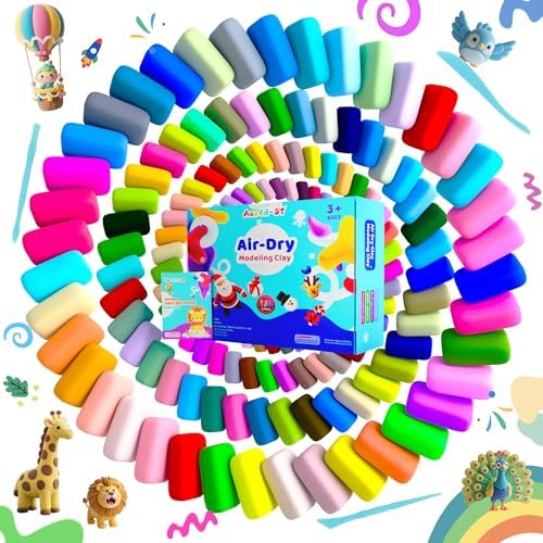 Aestd-ST Air Dry Clay 156 Colors, Modeling Clay for Kids, DIY Magic Clay