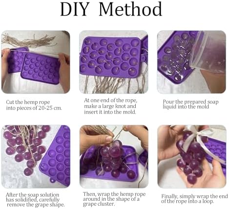 Silicone DIY Soap Making Kit Grape Soaps Molds Exquisite Mold for Handmade Soap Making Gift (Without Soaps)