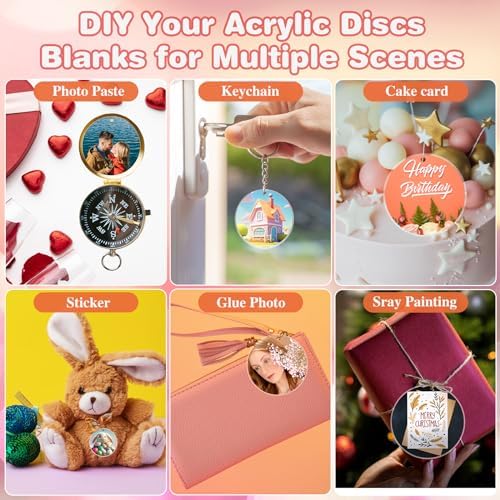 60Pcs Acrylic Ornament Blanks, 2 Inch Clear Acrylic Circles Discs Blank