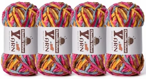 Chenille Crochet Sunrise Yarn 4 Pack
