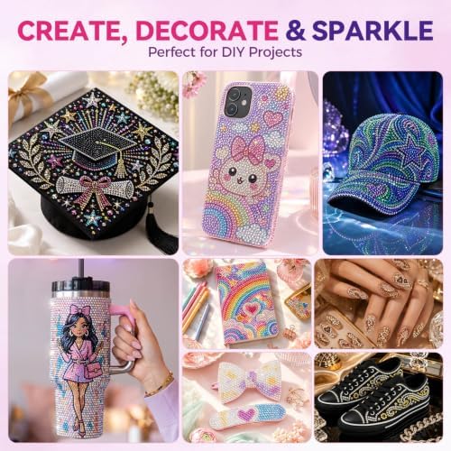 Rhinestone Bedazzling Kit, 40000 3mm Gems 40 Colors, B7000 Glue & Tools