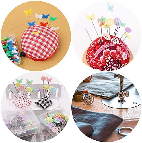 Elisel 200 pcs Multicolor Straight Pins Straight Quilting Pins Craft Positioning Pins Fixed Sewing Marker Needle for Crafting Dressmaker and Other Crafts Making (Buttons)