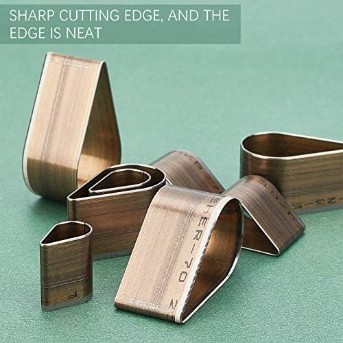 PH Padahall Leather Hole Punch Die Teardrop,8 Sizes Hole Hollow Punch Set High Carbon Steel Punch Cutter Tool Kit Cutting for Leather EVA Foam Fiber Board Clay Handmade DIY Craft