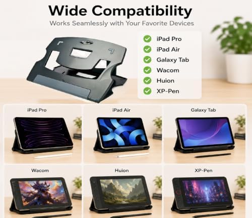 MAX SMART Tablet Drawing Stand, Digital Drawing Pad Stand, Foldable, Adjustable for 9 to 16 Inches Graphics Drawing Monitors Art Tablets