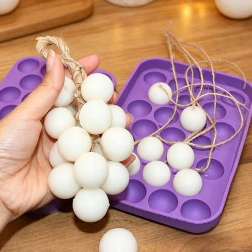 3D Strawberry Grapes Soap Mold, 3 Pcs Grape Strawberry Soap Making Silicone Molds with 5Pcs Jute Ropes 3 Pcs Leaf Cutters for Soap DIY Gift