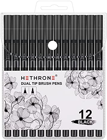 Hethrone Black Coloring Markers (Pack of 12)