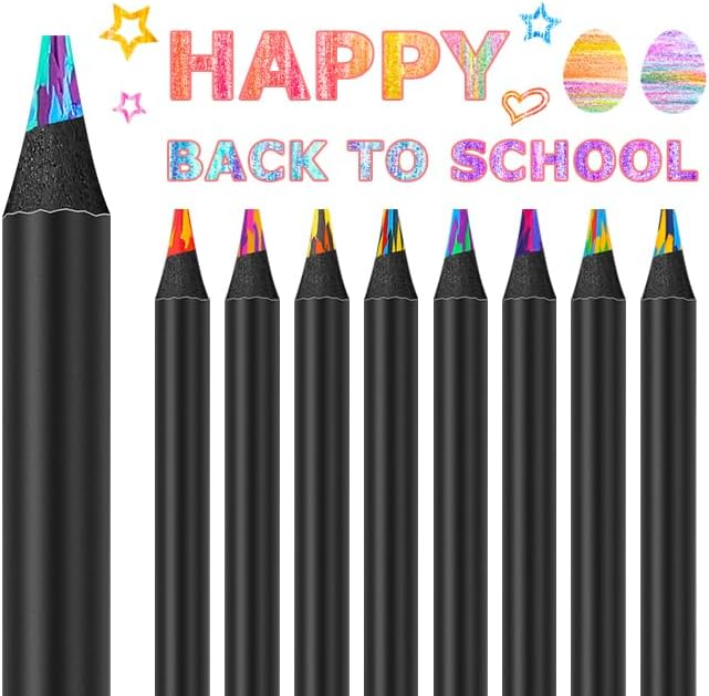 Hapikalor Colored Pencils, 8 Rainbow Pencils, Art Supplies for Children | Stocking Stuffers for Kids, Teen Girls Boys Gifts Trendy Stuff, Birthday Party Favors Arts and Crafts 5-12 Year Old