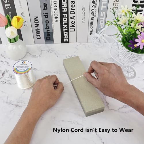 LUSTEMBER 330 Feet Satin Nylon String, 1 mm Silky Smooth Durable Nylon Cord for Jewelry Making, Bracelets, Beading, Necklaces, Macrame, Kumihimo, Rattail, and Chinese Knot Craft