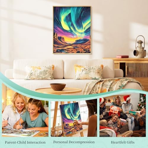 Paint by Numbers Kit for Adults, Aurora DIY Painting Kit, 16x20 Inch