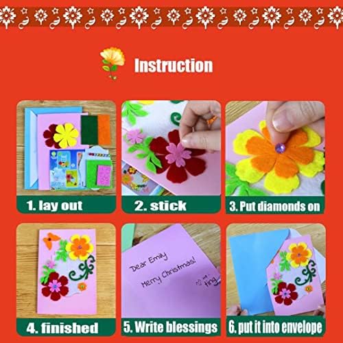 QIAONIUNIU Card Making Kits DIY Handmade Greeting Card Kits for Kids, Christmas Card Folded Cards and Matching Envelopes Thank You Card Art Crafts Crafty Set Gifts for Girls & Boys