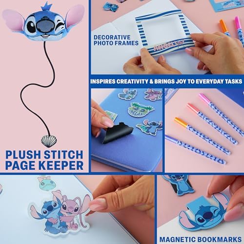 Get Trend Disney Stitch Scrapbook Kit for Kids with Notebook, Stickers, Pens, Bookmarks, Frames, Patches, Creative Art Supplies, Gifts for Kids (Blue Stitch)