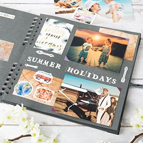 Bstorify 10 x 10 Inches Scrapbook Album 70 Pages Grey | Hardcover with Thick 200 GSM Kraft Paper, Ideal for Your Scrapbooking Albums, Art & Craft Projects (Grey, 10 x 10 Inch)