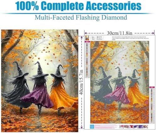 Diamond Art Kits for Adults, 5D Halloween Diamond Painting Kits 12x16 in