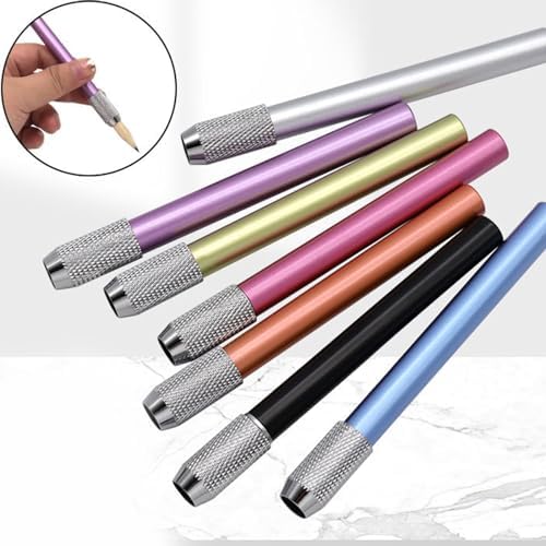 5 Pcs Pencil Extenders Pencil Lengthener Color Aluminum Pen Lengthener Holder Pencil Lengthener Pencil Extender Holde, silver