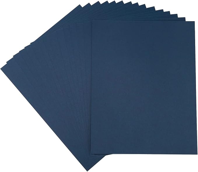 20 Sheets Blank Navy Blue Thick Paper Cardstock, 8.5 x 11 inches