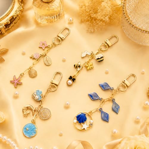 Wurosi 32pcs Paperclip Keychain Making Kit,Key Ring Swivel Snap Hook Chains