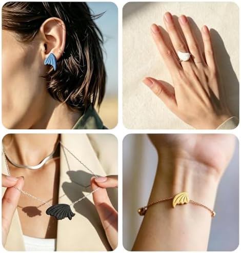 beinkmake 14Pcs Wings Polymer Clay Cutters Angel Wing Clay Earrings Cutters for Adults Bat Butterfly Dragon Wing Cute Polymer Clay Cutter for Jewelry Earrings Making Birthday Party DIY Supplies