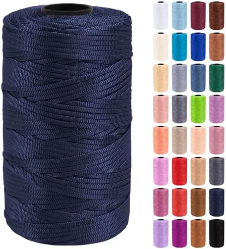 JeogYong Polypropylene Ribbon Yarn 3mm x 218 Yards Flat Macrame Cord 3mm Crochet Yarn for Handbags, Shopping Bags, Sun Hats, Shoes, DIY Crafts, Decorative Projects