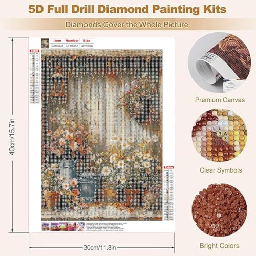 retro floral Diamond Art Kits for Adult Diamond Painting Kit for Beginner