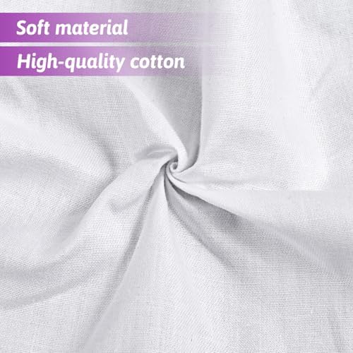 100 Pack 8-inch Cotton Fabric Squares, 8″ Precut Cotton Fabric Squares, Solids White Charm Pack, White