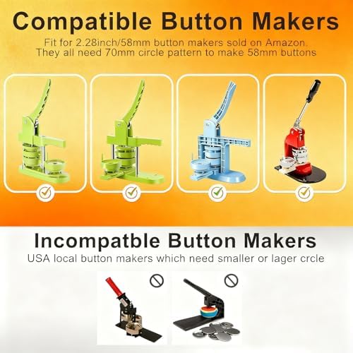 Fridge Magnet Paper Cutter, 2.28 Inches/ 58 mm Round Button Cutter Die Cutter, Light-Duty Paper Card Cutter Punch for Cards, Badges, Cartoon Buckles, Photo Frames (Plastic, 58mm Round)