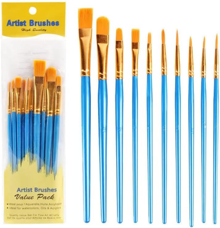 Paint Brush Set, 6 Packs / 60 pcs Watercolor Brushes Painting Brush Nylon Hair Brushes for All Purpose Oil Watercolor Painting Artist Professional Kits.