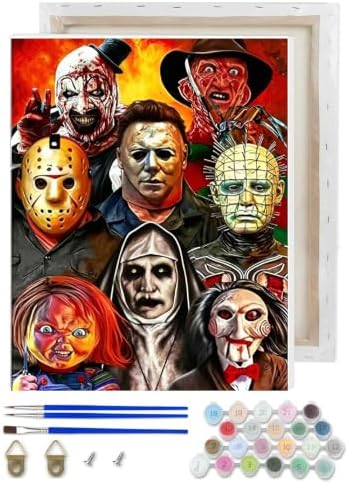 VIGEGU Horror Paint by Numbers Kit for Adults Beginner with Framed