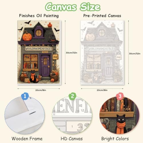 Spandrel Ghost Paint by Number Kits Floral for Adults, Halloween Paint by Number Kits on Canvas Daisy Flower, DIY Acrylic Oil Painting by Numbers Gitfs for Home Wall Decor, 8x12in