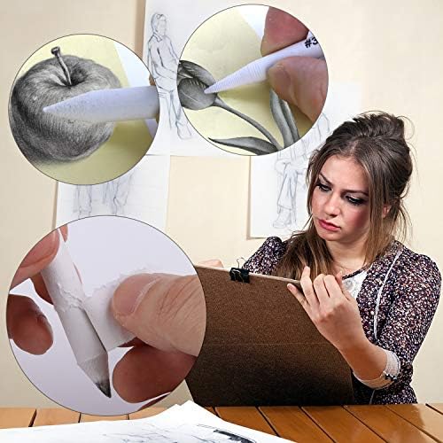 FEBSNOW 12Pcs Blending Stumps and Tortillions Sticks for Art Drawing