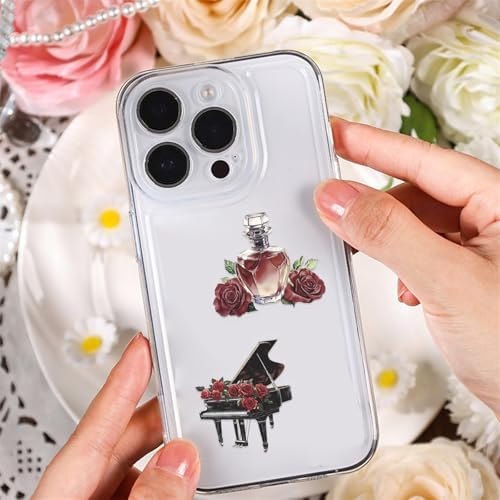 50pcs Transparent Vintage Stickers for Kids,Vintage Masquerade Sticker Halloween Waterproof PET Stickers for Scrapbook Journaling Photo Album Collage Card Victorian Sticker for Teens and Adults