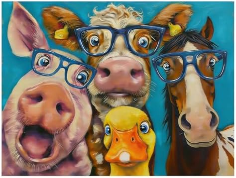 AUKELHJ Diamond Art Kits for Adults, Animal Diamond Painting, 12x16 Inch