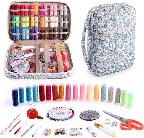 AMOIGEE Complete Sewing Kit for Adults with 230pcs Cute Sewing Supplies Kit