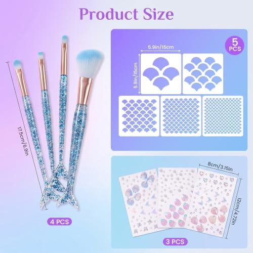 Mermaid Scale Stencil Set, Mermaid Face Makeup Templates