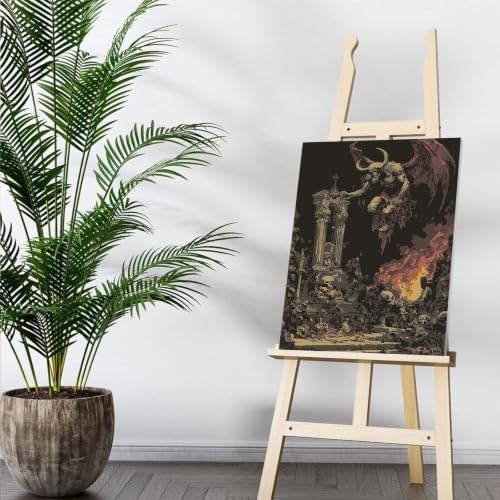 Auremi Horror Paint by Number Kits with Framed, DIY Gothic Paint by Number Canvas for Adults, Easy Acrylic in Canvas with Brushes for Decor 20x30cm