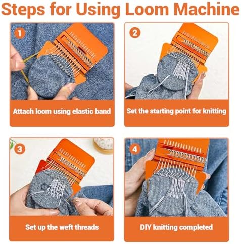 HyBaiS KnitPatch Darning Loom Kit,14 Hooks Visible Mending Tool