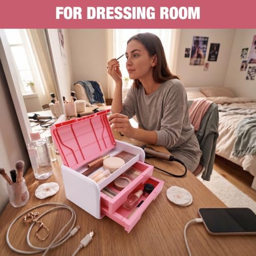 WORKPRO Small Storage Box with 2 Drawers and Flip-Top Lid