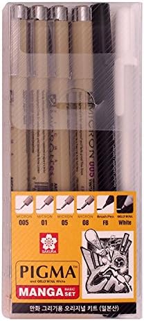 Sakura Pigma Manga Basic Set (005, 01, 05, 08, FB, White)