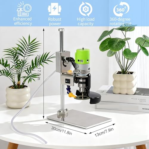 Bottle Cutter, Electric Glass Bottle Cutting Machine with 3 Pcs Emery Abrasive Blade, Wine Bottle Cutting Tool Kit for DIY Projects Round/Square/Irregular Glass or Ceramic Bottles